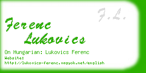 ferenc lukovics business card